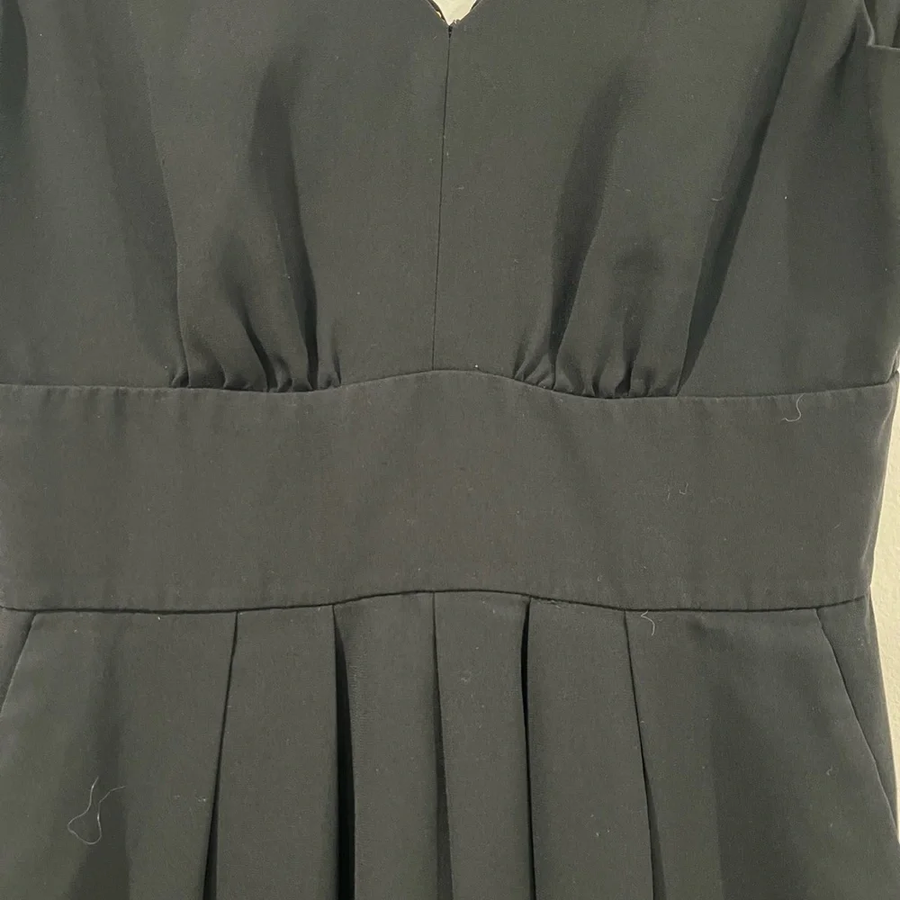 J. Crew V-Neck Black Jumpsuit Women's Sz 4 Cropped Wide Leg